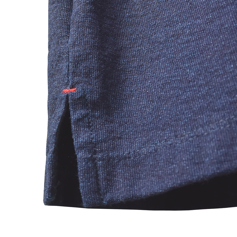 花丸文様 マオカラーTシャツ