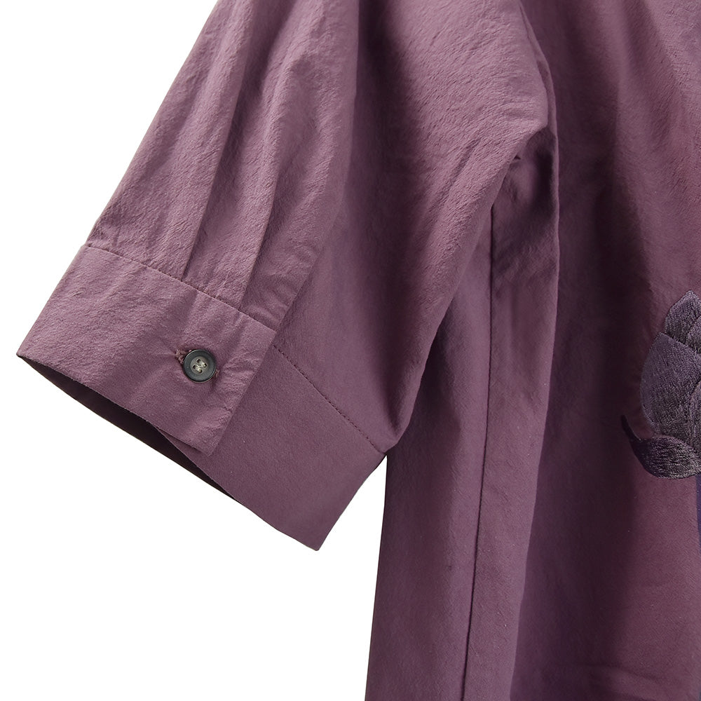 蓮五分袖      タックブラウス