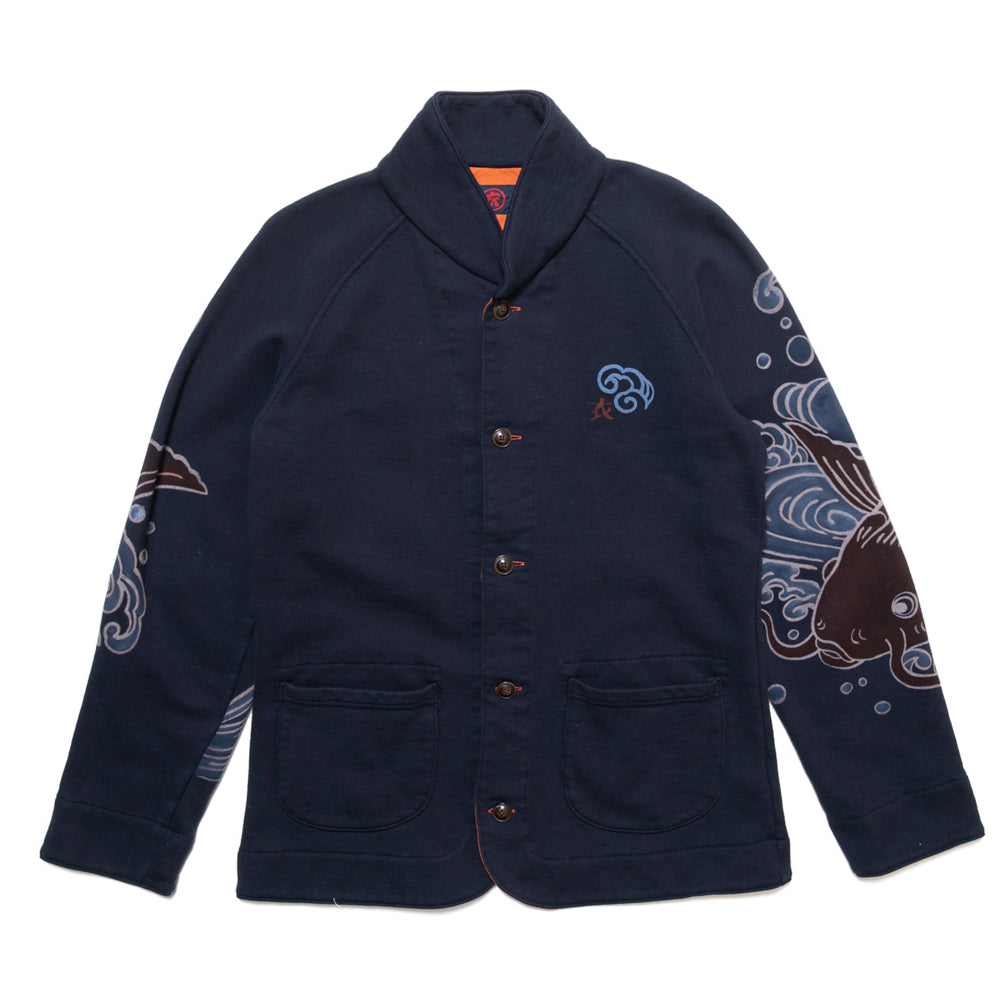 筒描き風 鯉裏毛カーディガン