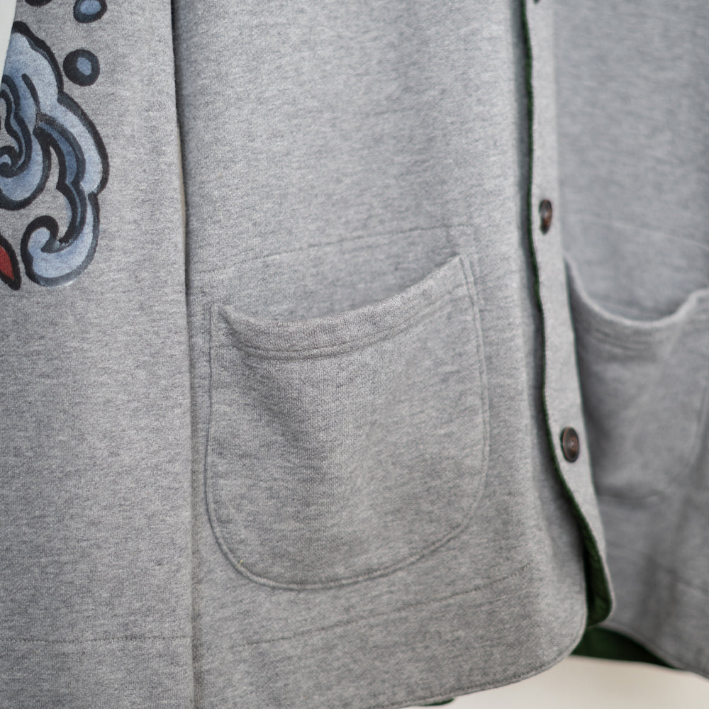 筒描き風 鯉裏毛カーディガン