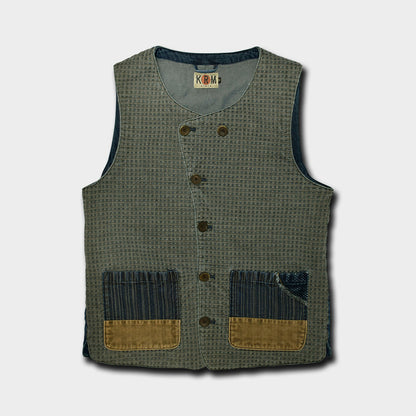 Jūmonji Sashiko Panelled Vest