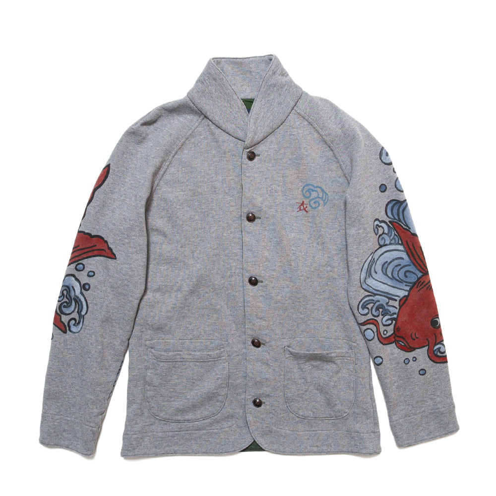 筒描き風 鯉裏毛カーディガン