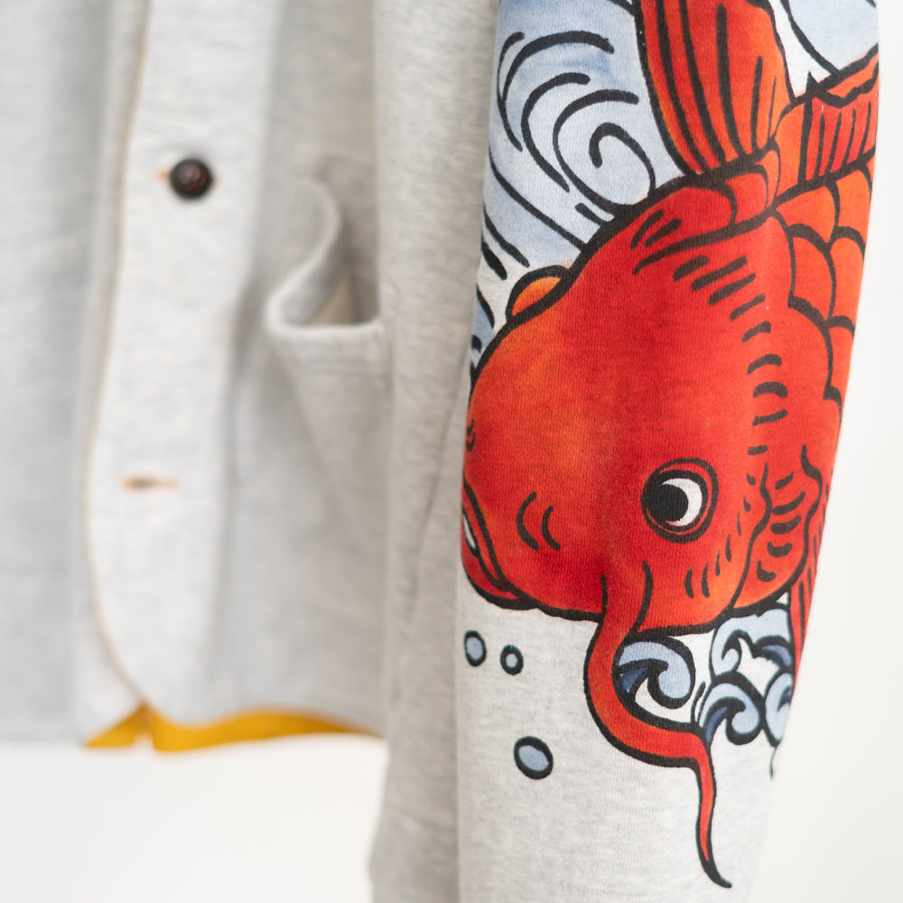 筒描き風 鯉裏毛カーディガン