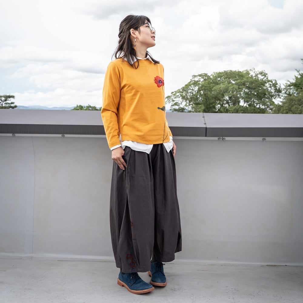 ぼんたん裾タックパンツ