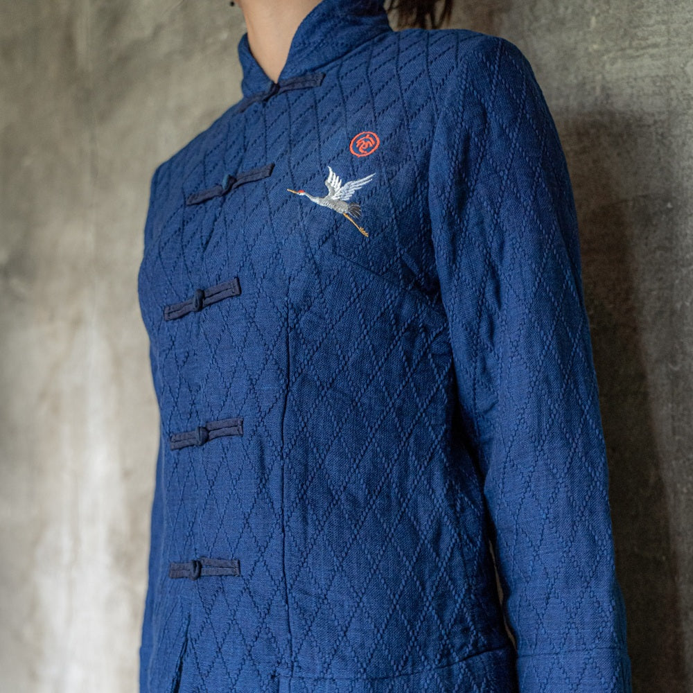 接結刺し子　チャイナジャケット(レディース）