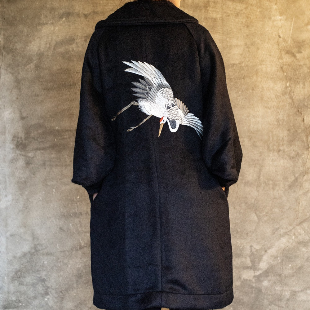 松枝に飛鶴 ジャギーコート