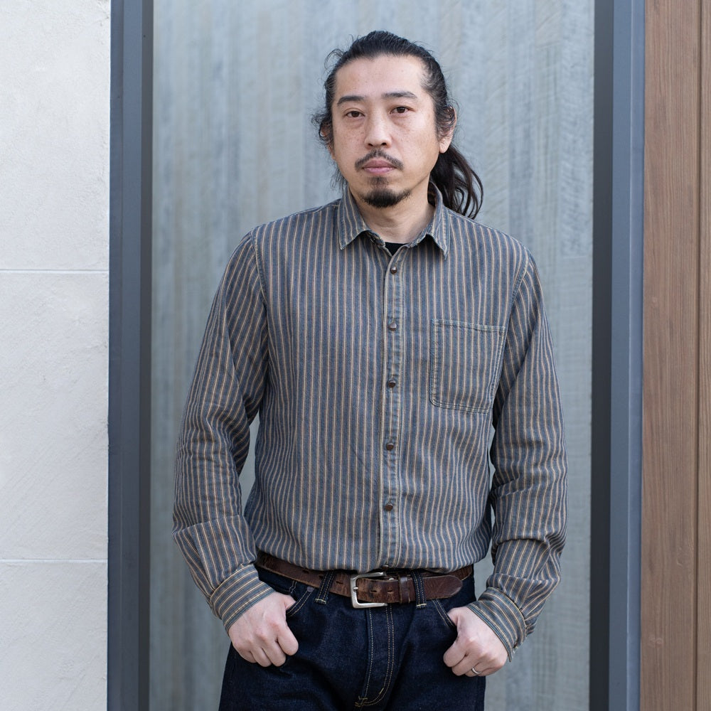 Indigo striped shirt