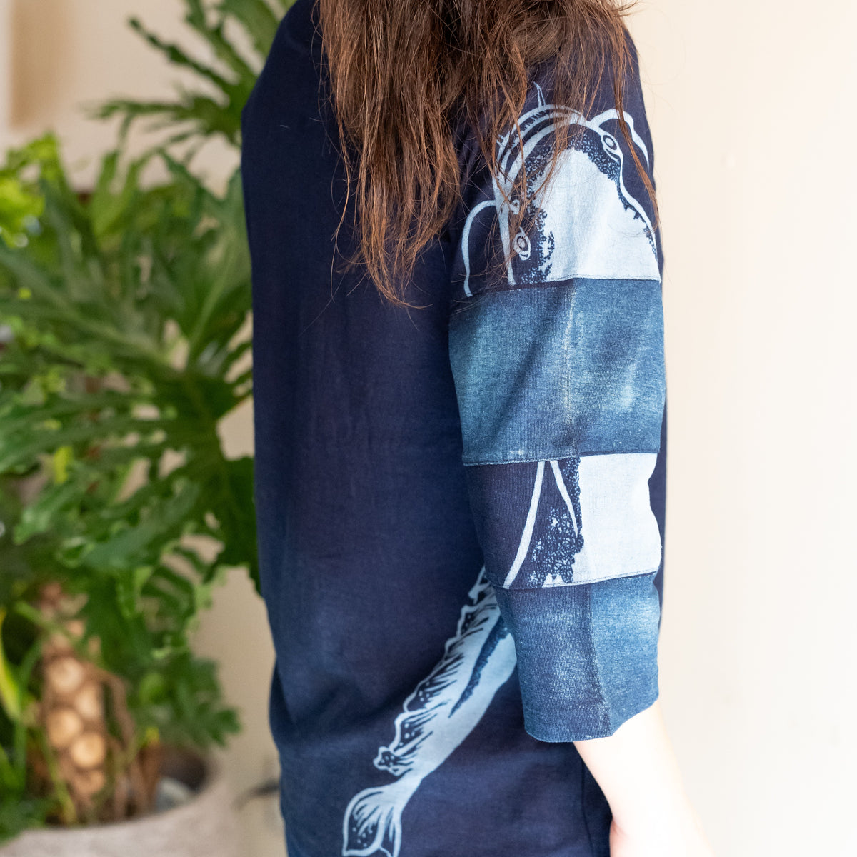 Catfish  Patchwork 3/4 Sleeve T-Shirt