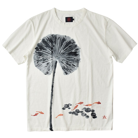 蓮リーフプリント 和金Tシャツ