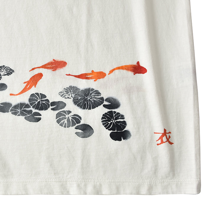 蓮リーフプリント 和金Tシャツ