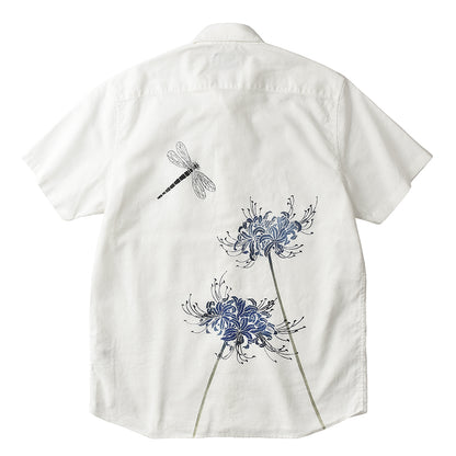Red Spider Lily & Washi Dragonfly Shirt