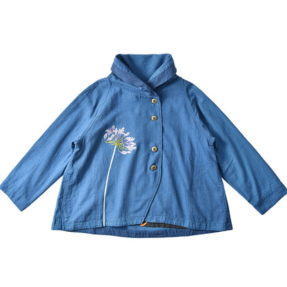 Agapanthus Layered Kimono-Collar Jacket