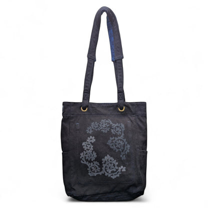 Tako Karakusa Sashiko Combo Tote Bag