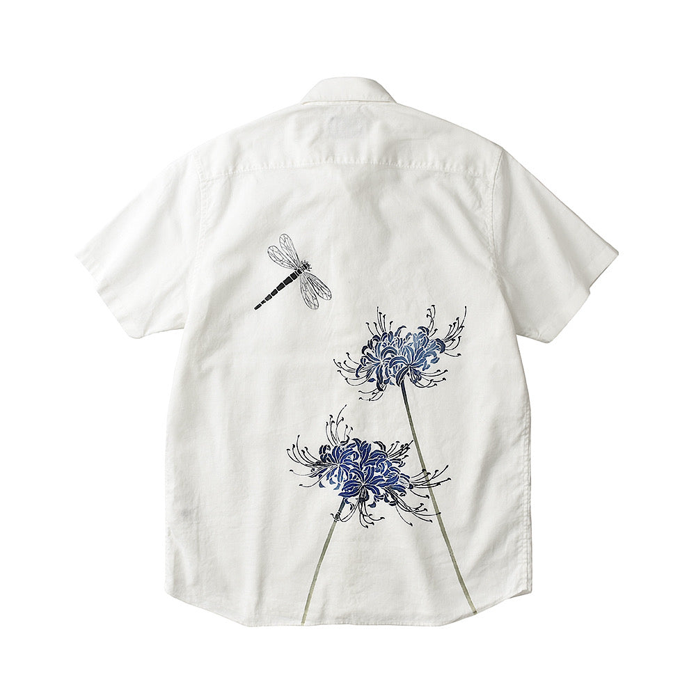 彼岸花和紙トンボ シャツ