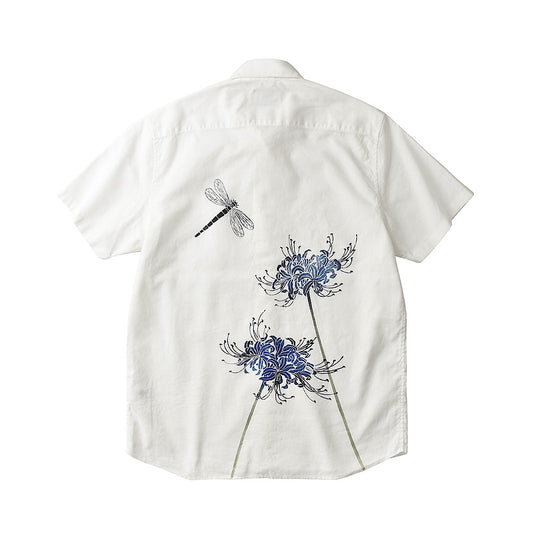 彼岸花和紙トンボ シャツ