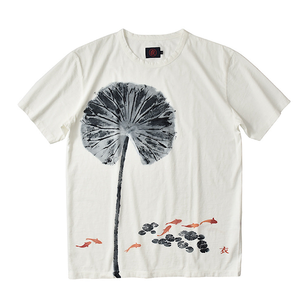 蓮リーフプリント 和金Tシャツ