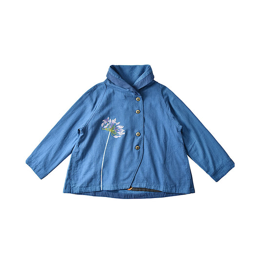 Agapanthus Layered Kimono-Collar Jacket