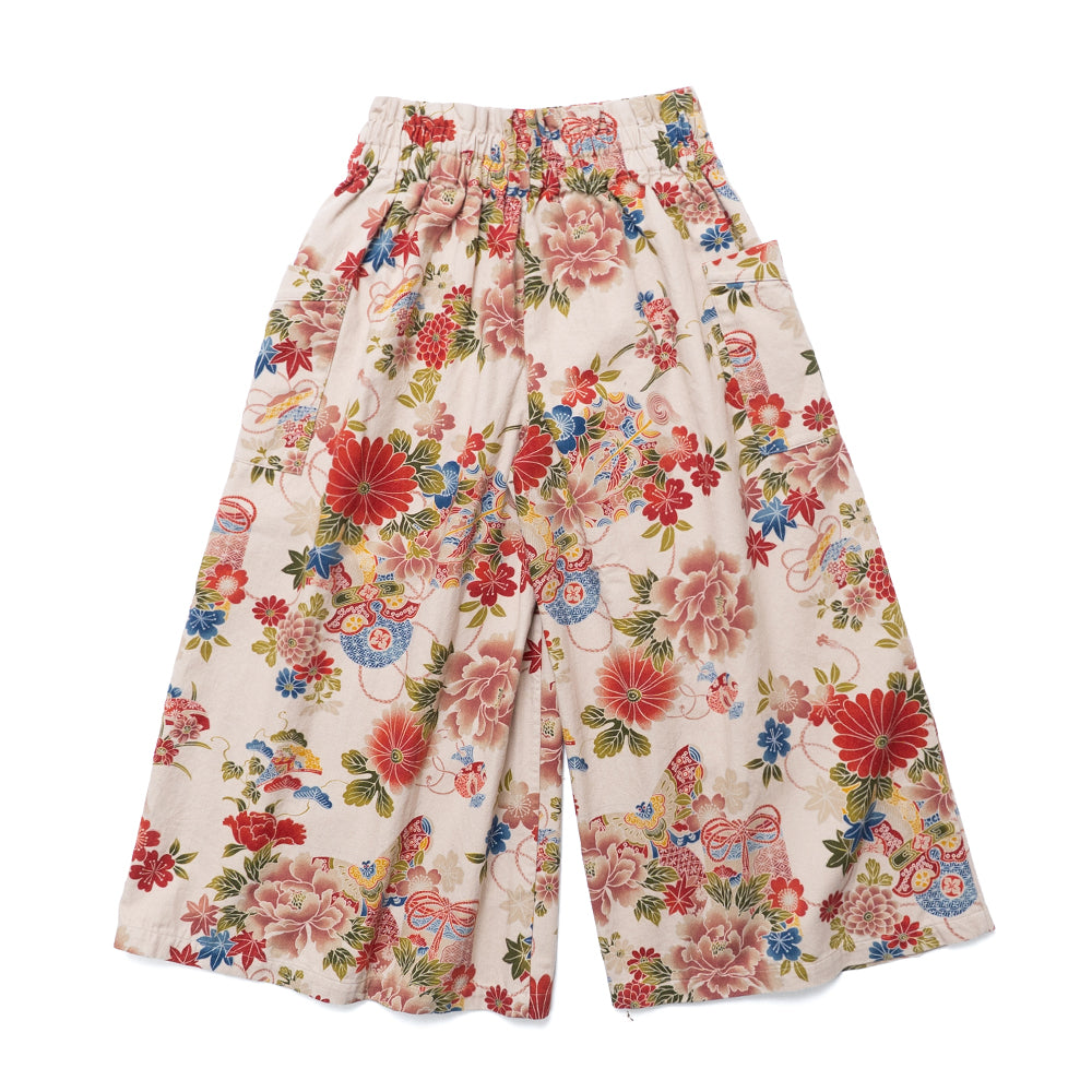 -flowers & butterfly-  High-Waist Wide-Leg Pants