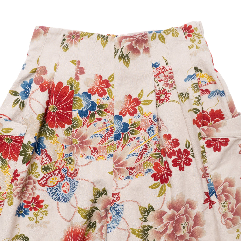 -flowers & butterfly-  High-Waist Wide-Leg Pants