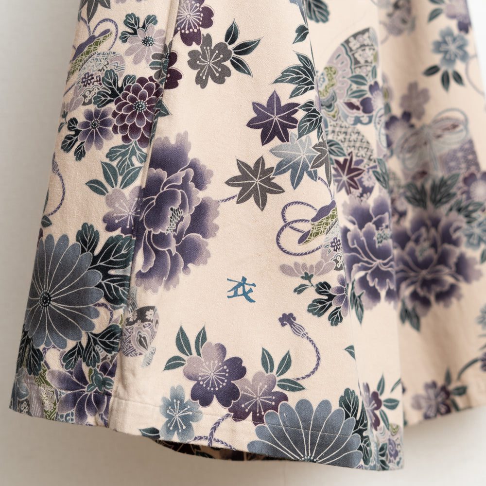 -flowers & butterfly-  High-Waist Wide-Leg Pants