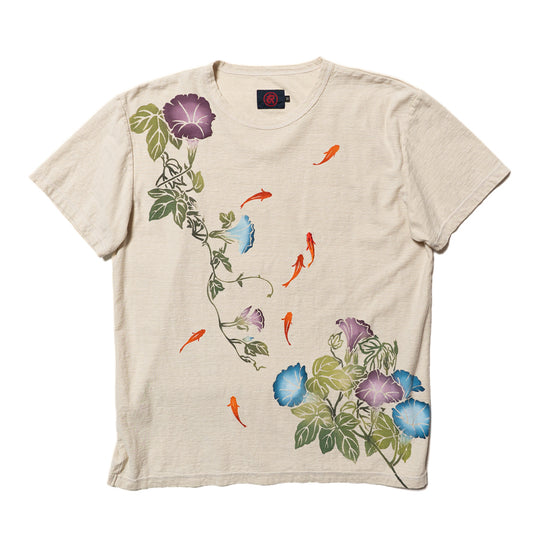 Morning glory and Japanese goldfish T-shirt