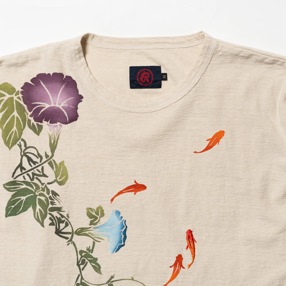 朝顔と和金魚Tシャツ