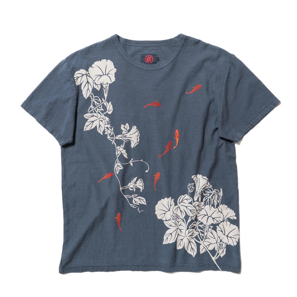 朝顔と和金魚Tシャツ