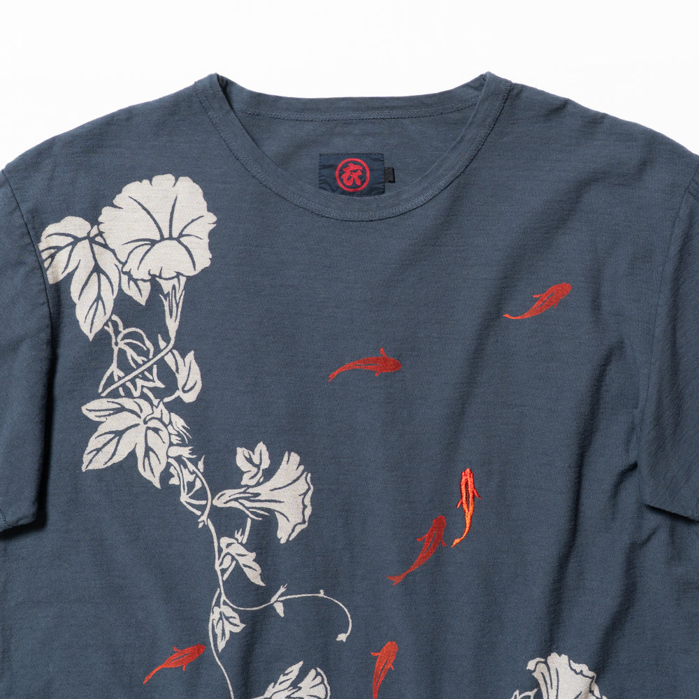 朝顔と和金魚Tシャツ