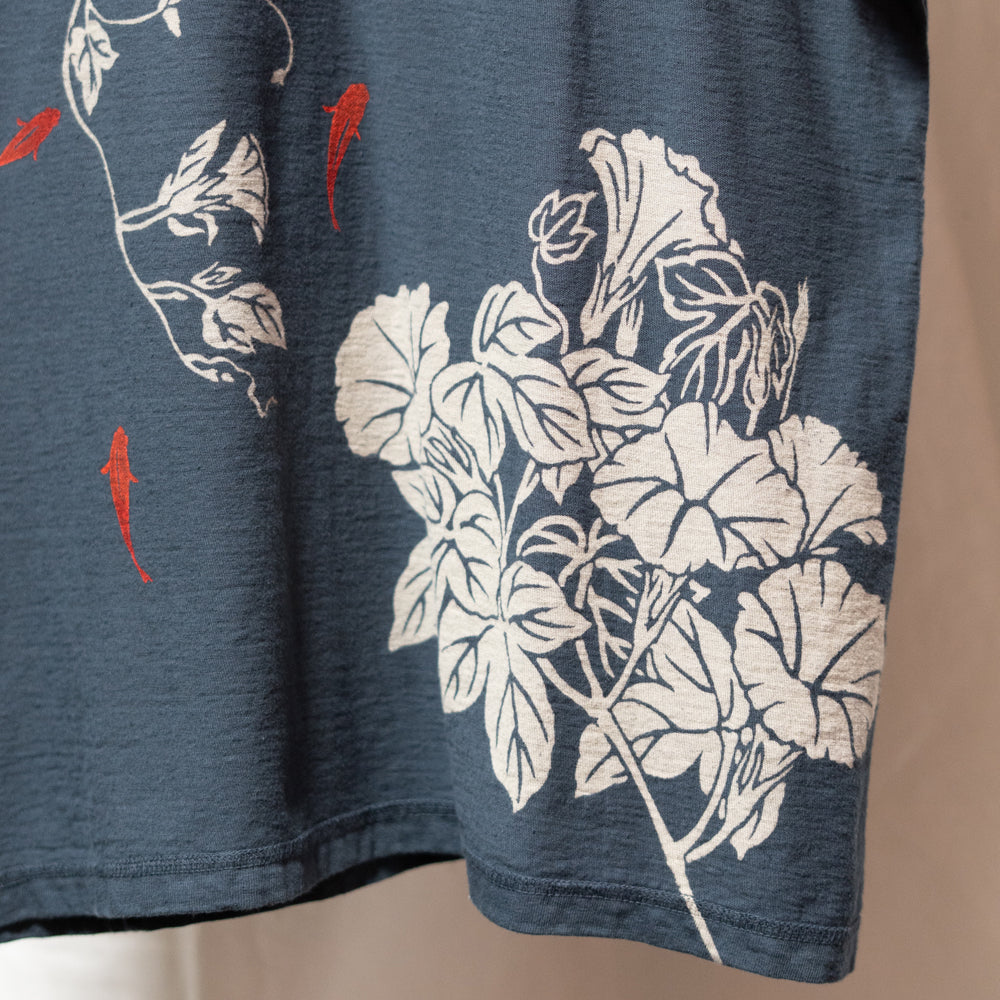 朝顔と和金魚Tシャツ