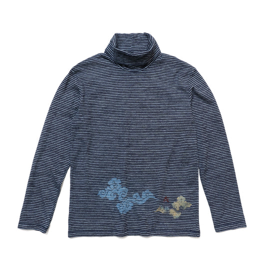 流れる雲　ボーダータートルロングTシャツ