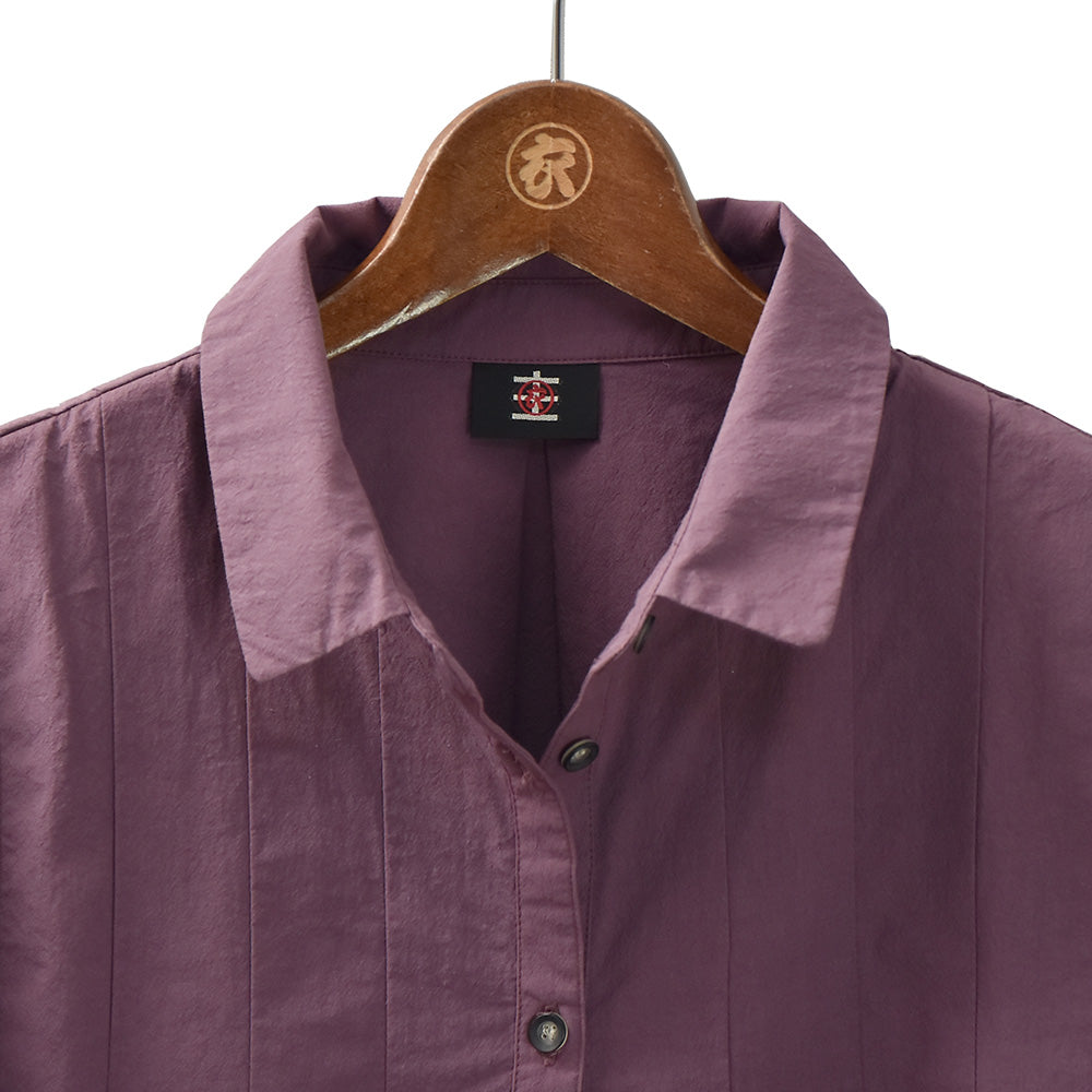 蓮五分袖      タックブラウス