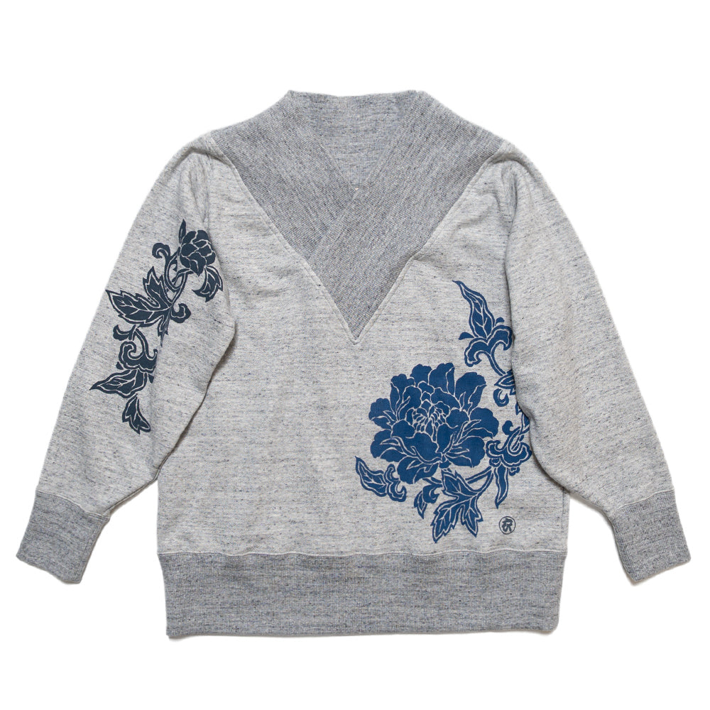 唐草牡丹デカ衿プルオーバー