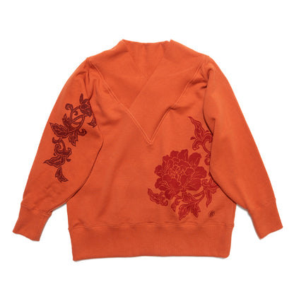 唐草牡丹デカ衿プルオーバー