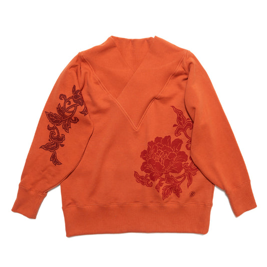 唐草牡丹デカ衿プルオーバー