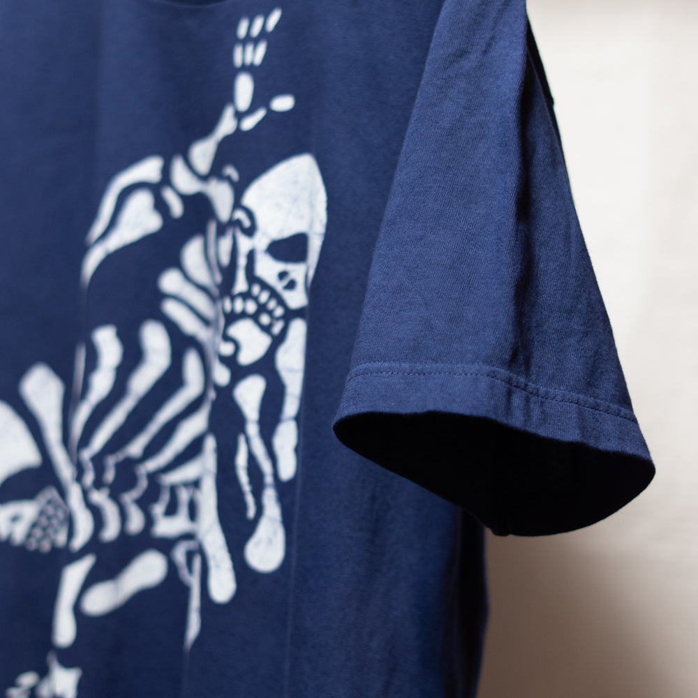 骸骨プロレスろうけつ染めTシャツ　【寺町店・オンラインショップ限定】