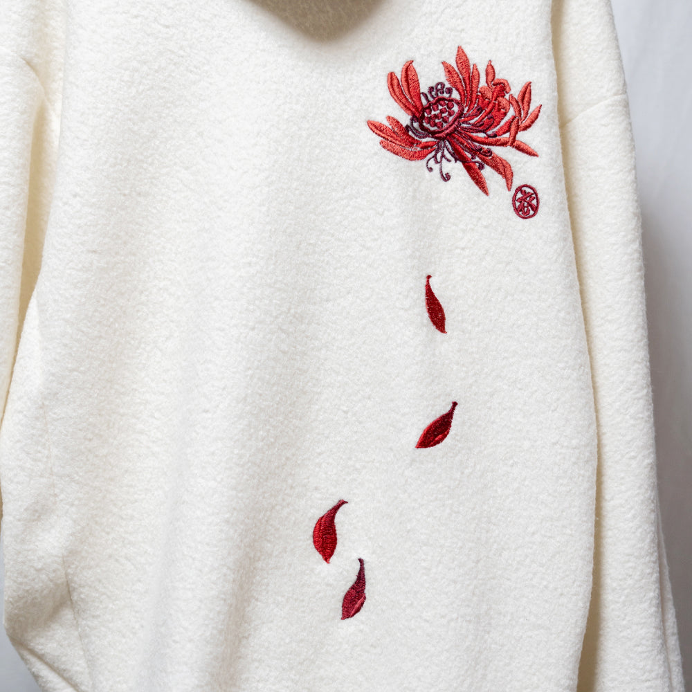 Loose Neck Dolman Pullover -a falling Lotus Flower-