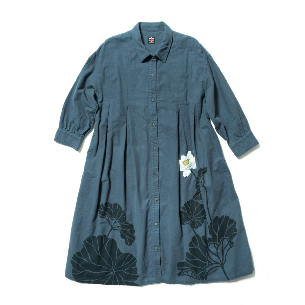 Retro Collar Dress -Large lotus-