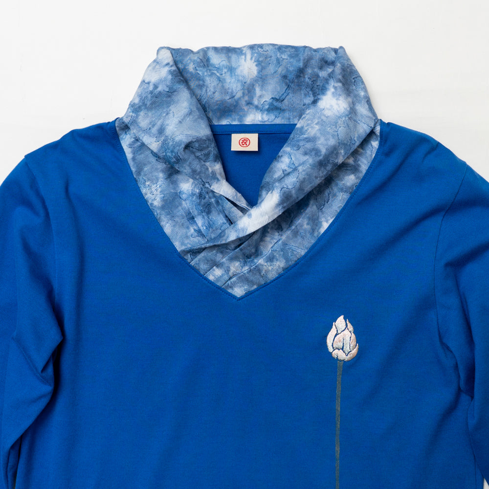 蓮蕾着物衿七分袖 Tシャツ