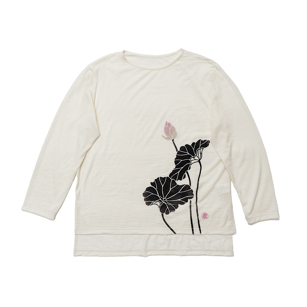 Lotus Hem-Slit T-Shirt