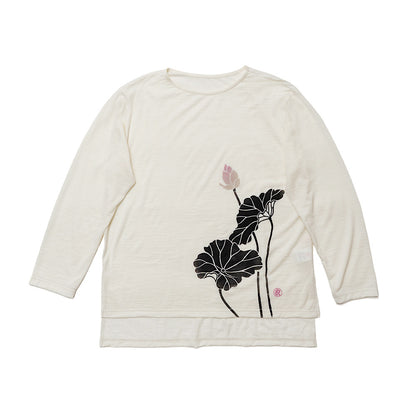 Lotus Hem-Slit T-Shirt