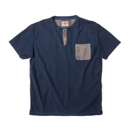 Patchwork Jaguard Henry T-shirt