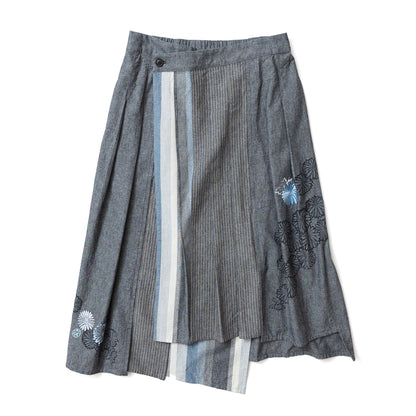 KAMEDA Striped Wrap‐around Skirt