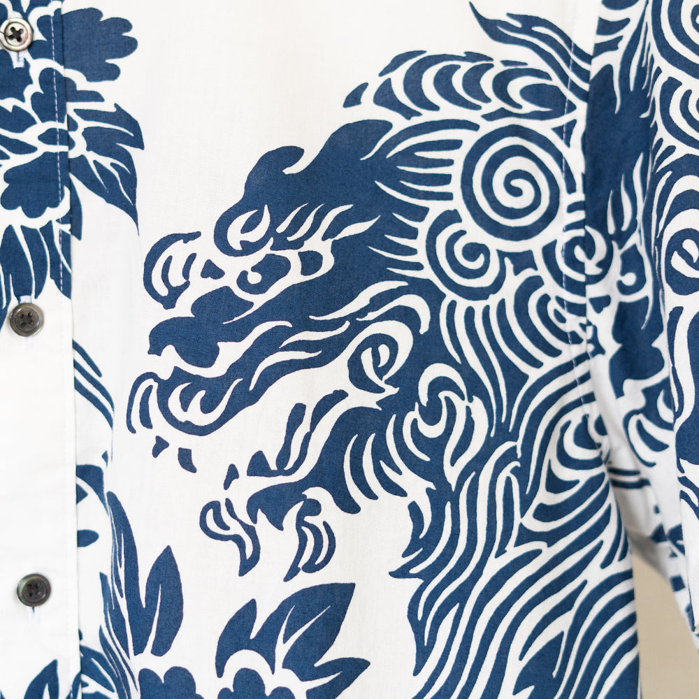 唐獅子牡丹総柄シャツ 獅子 和柄 総柄 日本製 – AUSTERE JAPAN KOROMO