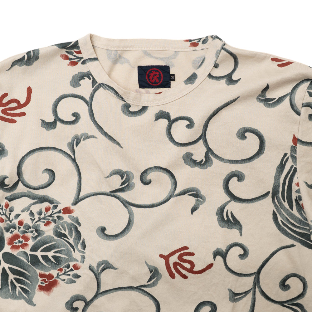 桐唐草鳳凰総柄 Tシャツ