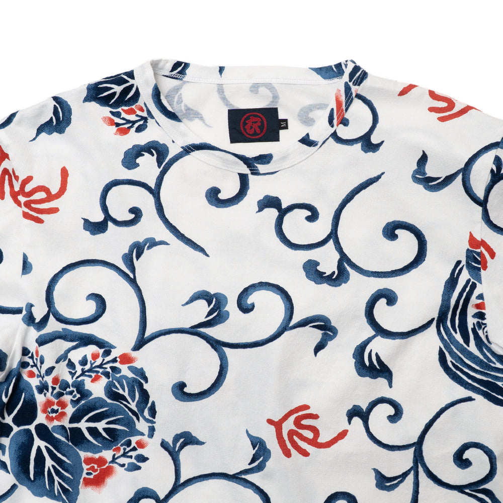 桐唐草鳳凰総柄 Tシャツ
