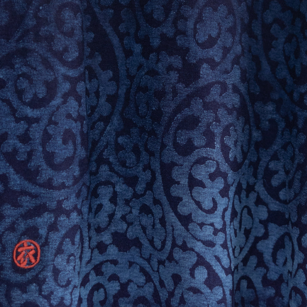 蛸唐草インディゴTシャツ