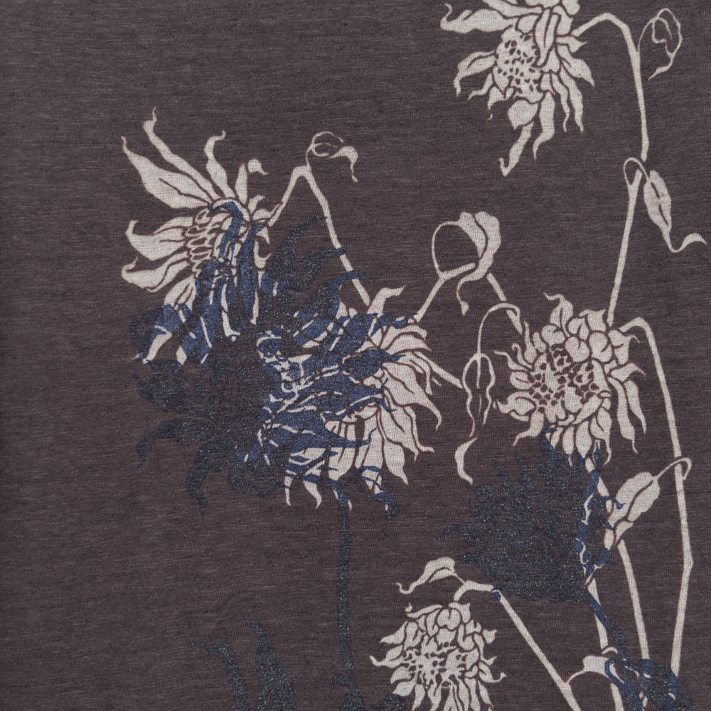 枯れ向日葵　扇衿ロングTシャツ