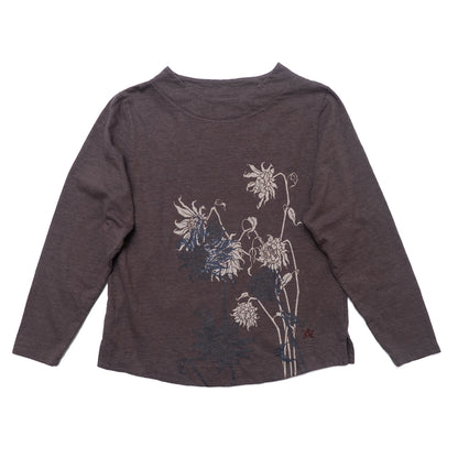 枯れ向日葵　扇衿ロングTシャツ