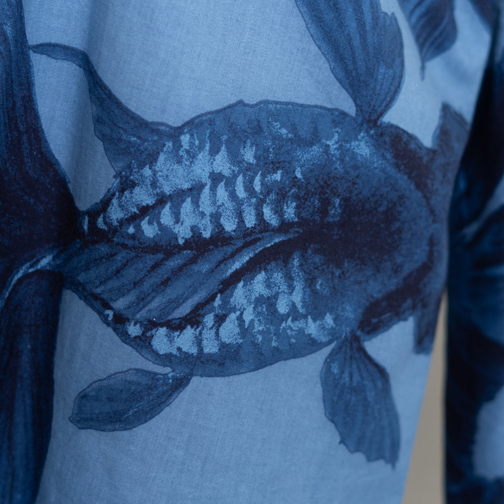 Blue Goldfish High-Waist Wide Pants