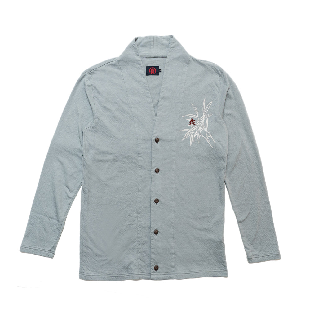 笹に泳ぐ鯉 着物衿カーディガン